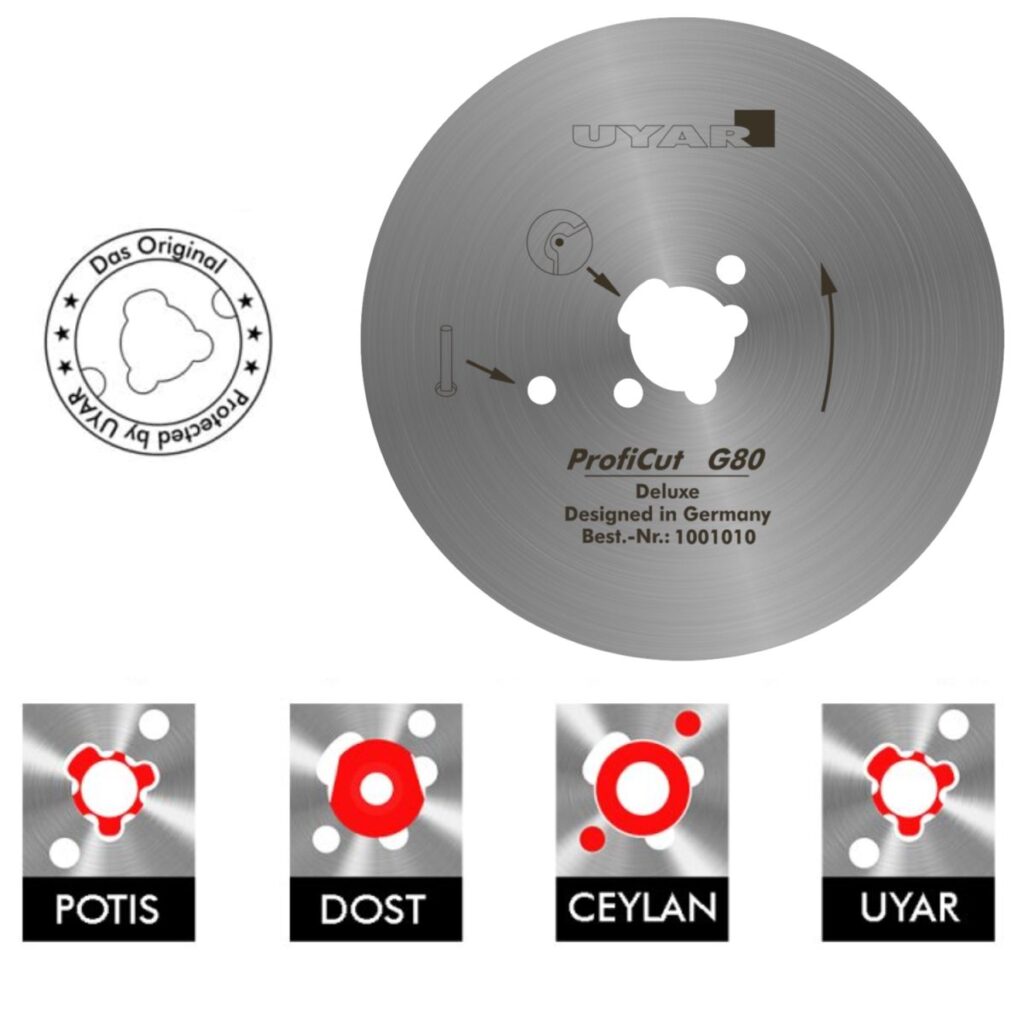 Ostrze gładkie 80mm UYAR ProfiCut G80 Deluxe (2 gen.)