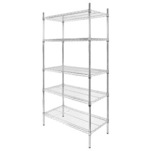 Zdjęcie produktu: Regał gastronomiczny chromowany z 5 półkami drucianymi Mega-M 90x45x180 cm
