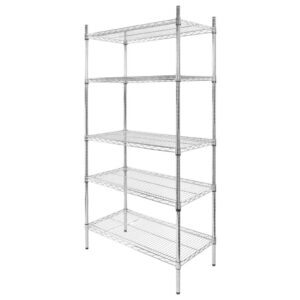 Regał gastronomiczny kuchenny chromowany 5- półkowy Mega-M 90x60x180 cm