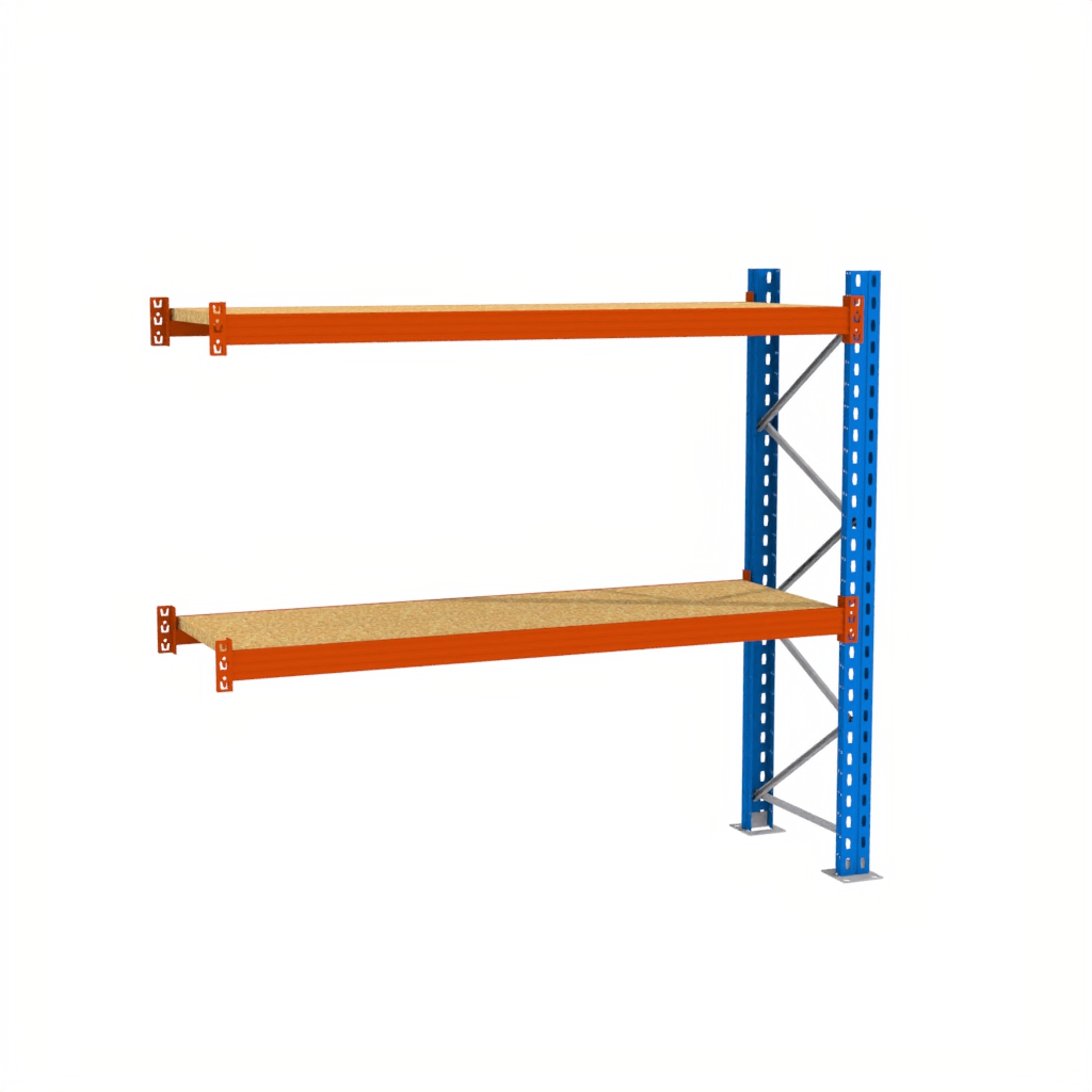 Regał magazynowy półkowy Mega-M XR moduł dostawny 250 kg, regał do magazynu, regał półkowy 200x278x80 cm