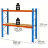 Regał magazynowy półkowy, regał do magazynu, regał półkowy Mega-M XR 200x286x80 cm moduł bazowy