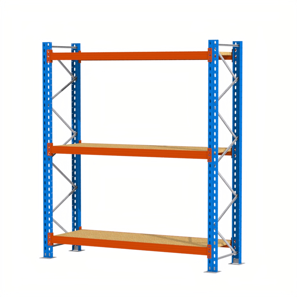 Regał magazynowy półkowy, regał do magazynu, regał półkowy Mega-M XR 250x286x80 cm moduł bazowy