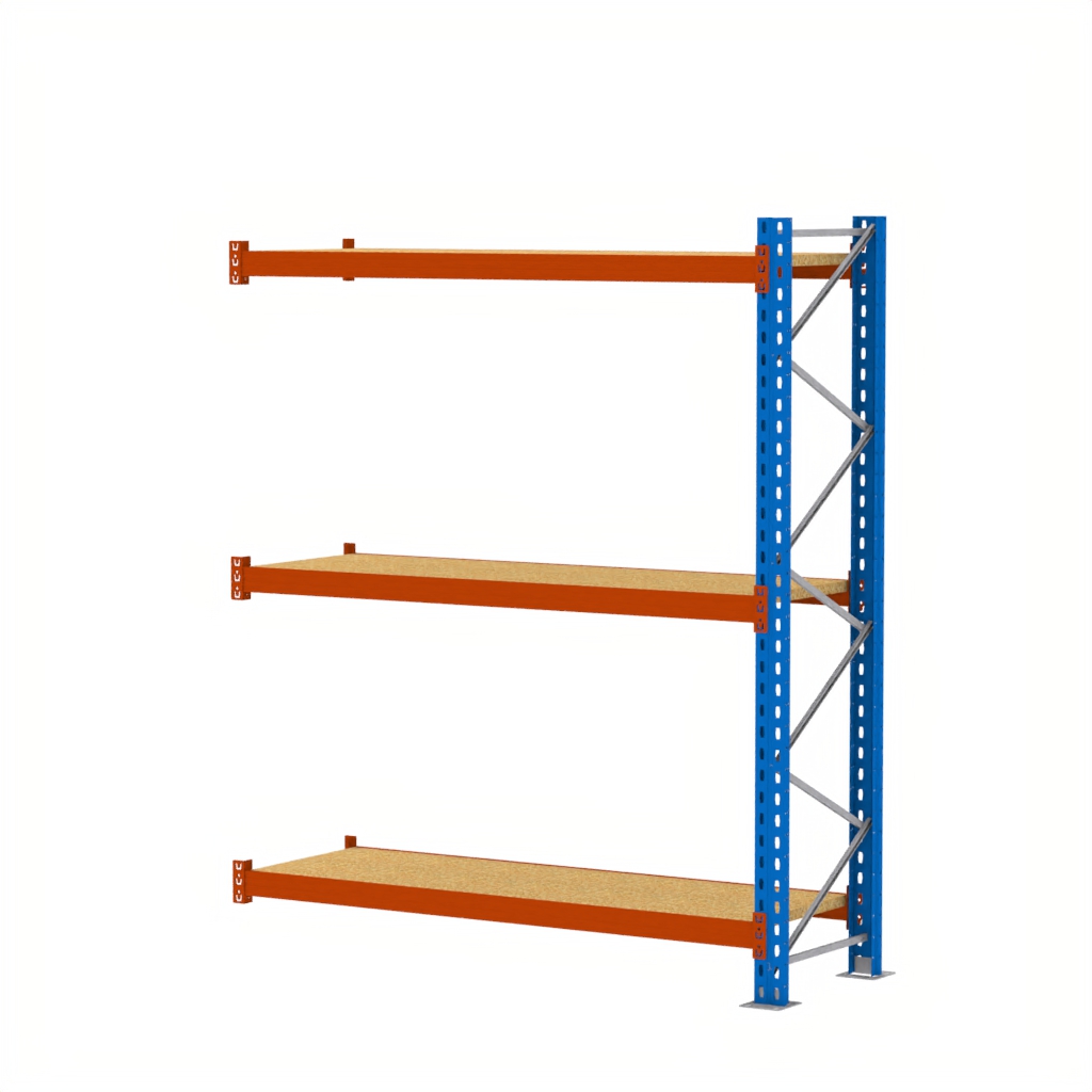 Regał magazynowy półkowy Mega-M XR moduł dostawny 500 kg, regał do magazynu, regał półkowy 250x278x80 cm
