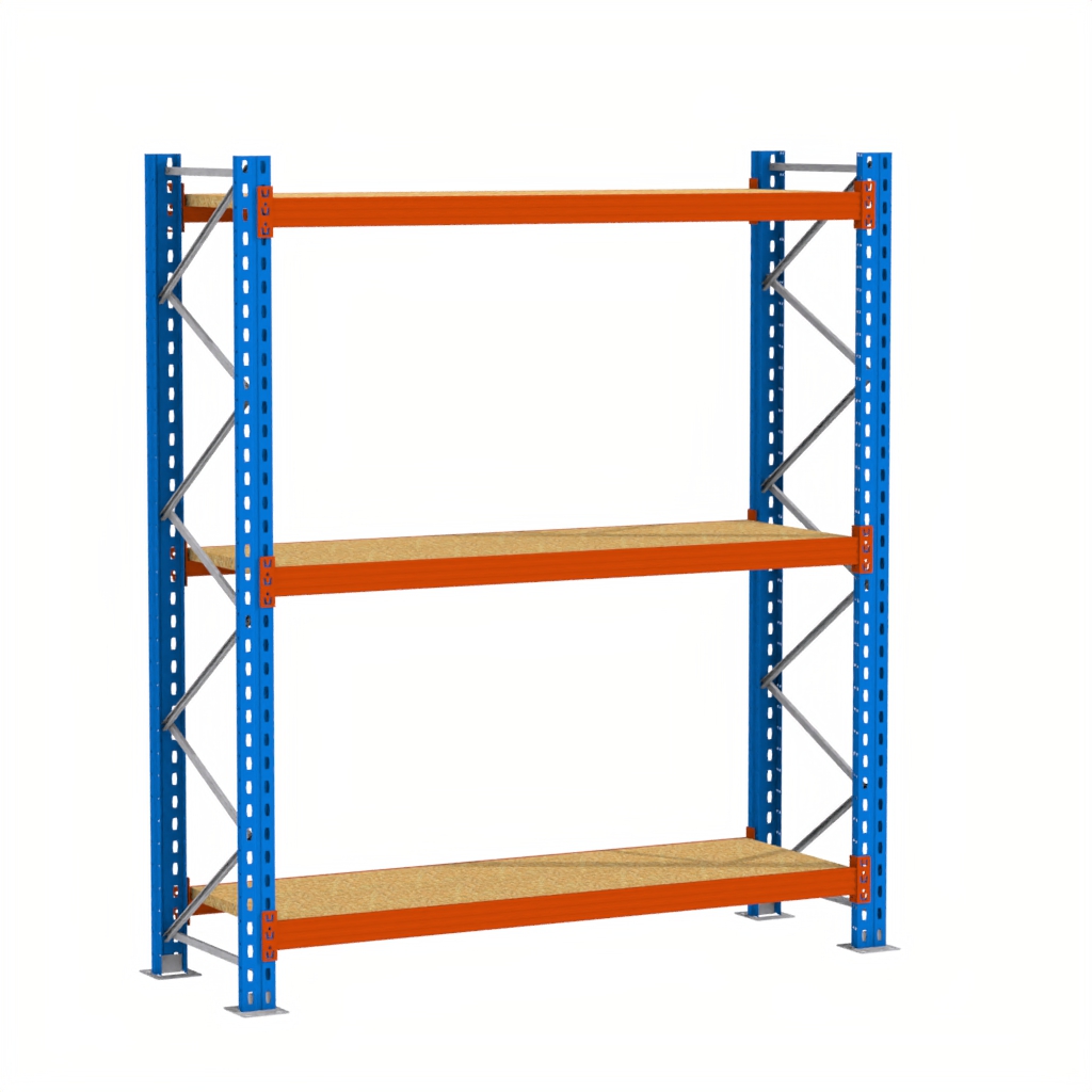 Regał magazynowy półkowy, regał do magazynu, regał półkowy Mega-M XR 250x286x80 cm moduł bazowy