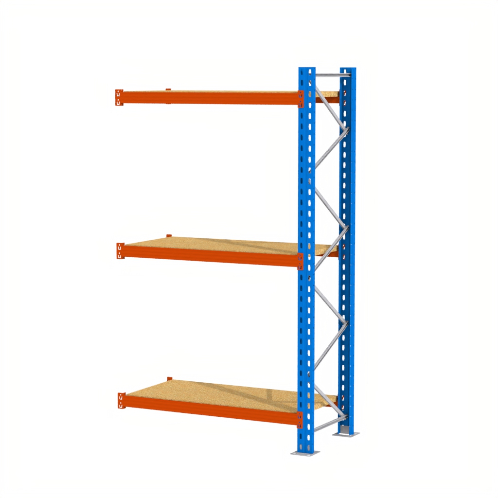 Regał magazynowy półkowy Mega-M XR moduł dostawny 500 kg, regał do magazynu, regał półkowy 300x188x80 cm