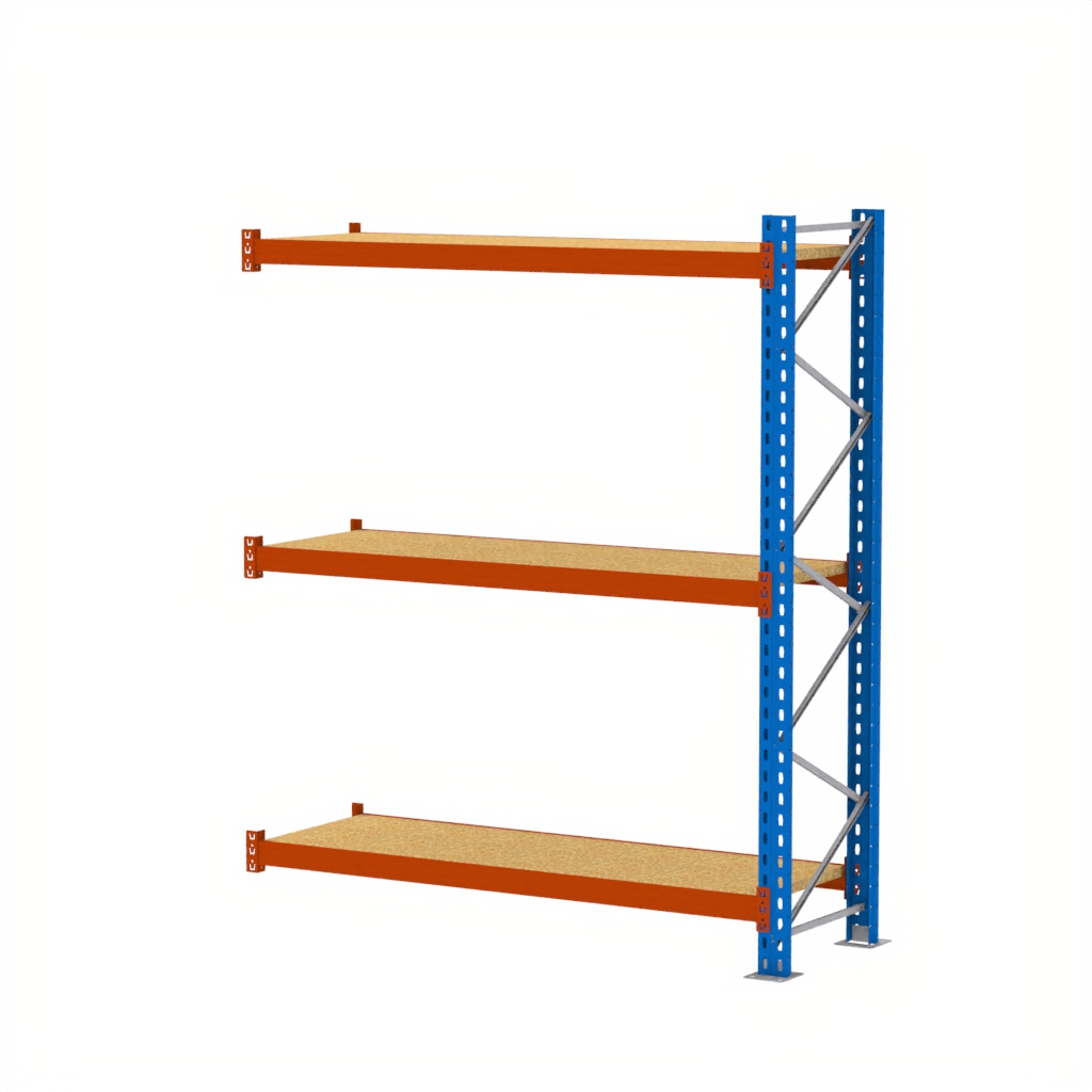 Regał magazynowy półkowy Mega-M XR moduł dostawny 500 kg, regał do magazynu, regał półkowy 300x278x80 cm