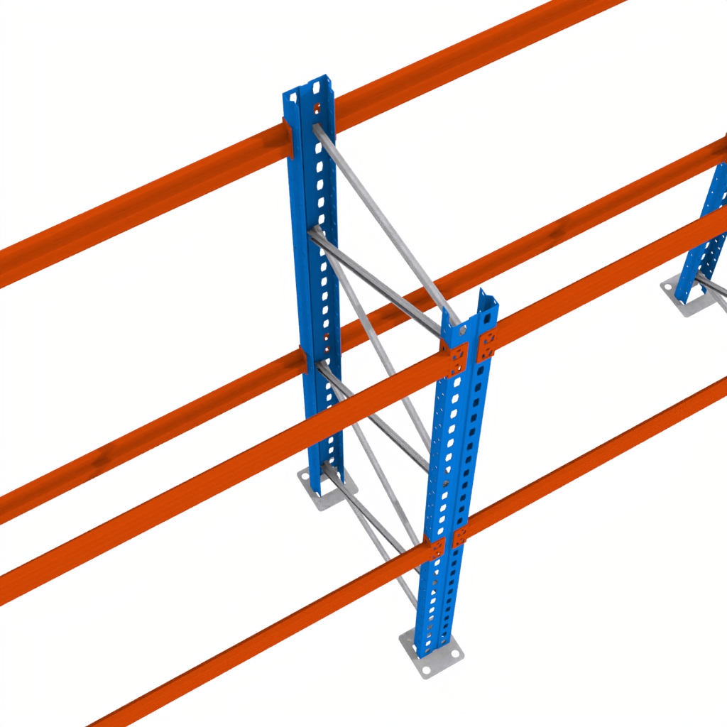 Regał magazynowy półkowy, regał do magazynu, regał półkowy Mega-M XR 300x286x80 cm moduł bazowy