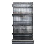 Zdjęcie produktu: Regał sklepowy WANZL (wire-tech) przyścienny H-195 cm L-106 cm 4 półki koszowe tył poliwęglan moduł bazowy