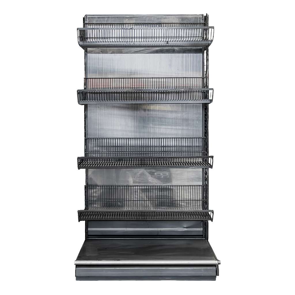 regał sklepowy metalowy WANZL Wire-Tech moduł bazowy, regał przyścienny sklepowy