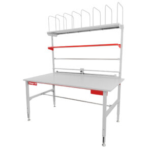 Zdjęcie produktu: Stół do pakowania Mega-M S-200 cm G-80 cm H-85-100 cm regulacja wysokości nadstawka szary