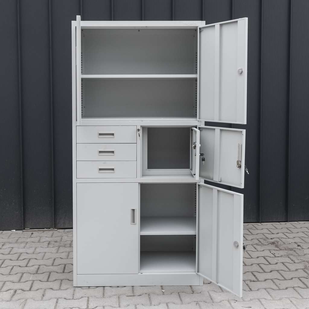 szafa biurowa metalowa, szafa na akta, szafa metalowa, szafa aktowa z sejfem, szafa biurowa na dokumenty, szafa z szufladami, szafa na segregatory, szafa metalowa zamykana na klucz, meble biurowe