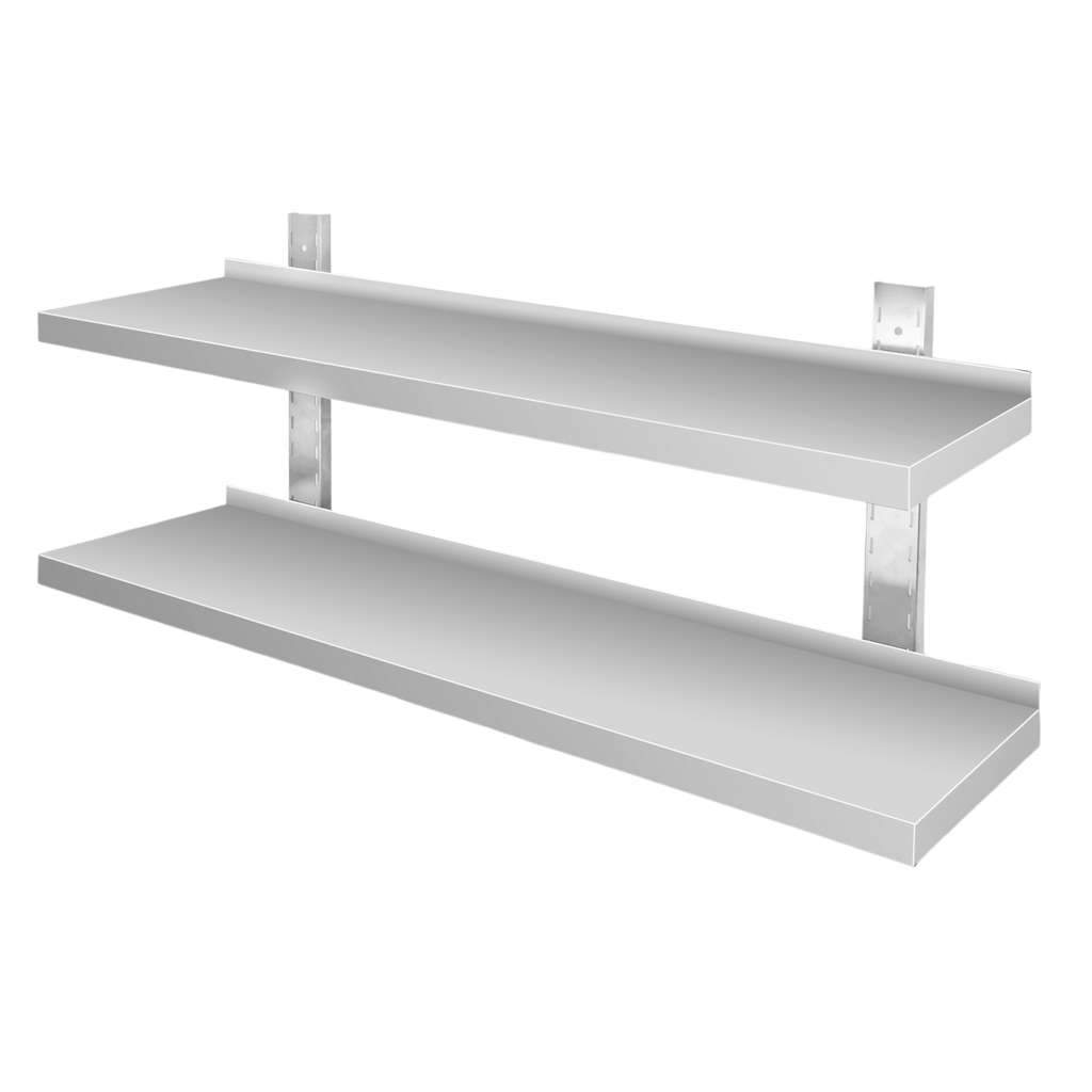 Półka wisząca dwupoziomowa nierdzewna Mega-M X 120x30x60 cm, półka nierdzewna do gastronomii