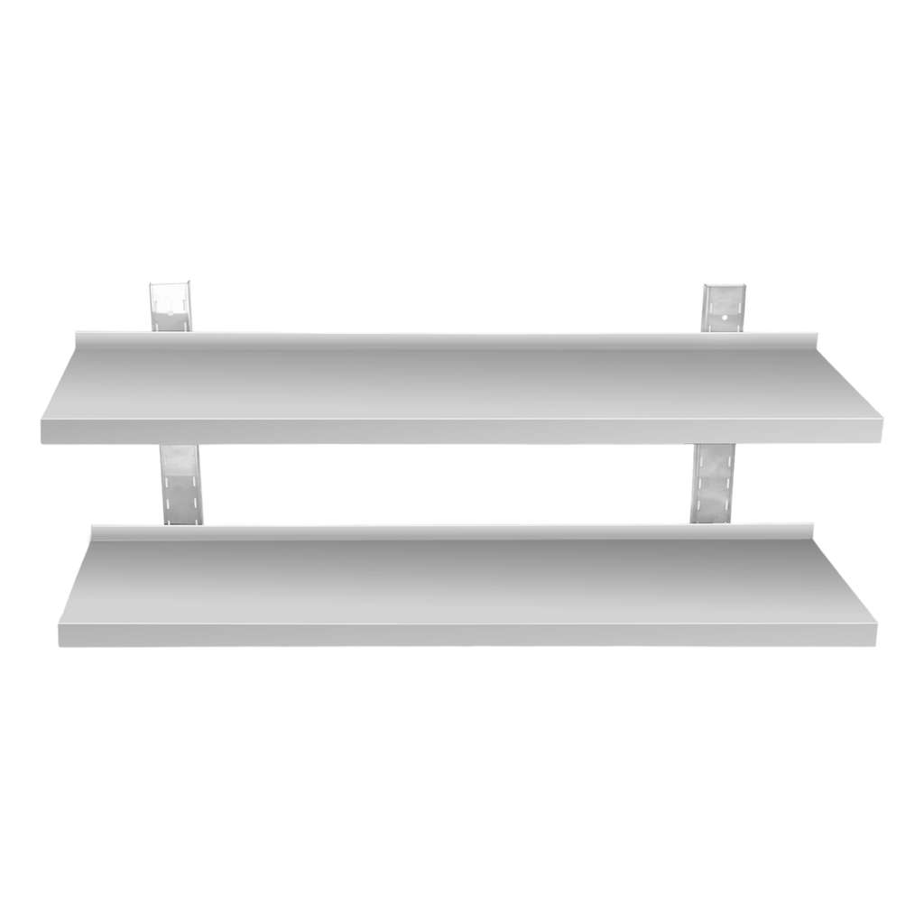 Półka wisząca dwupoziomowa nierdzewna Mega-M X 120x30x60 cm, półka nierdzewna do gastronomii