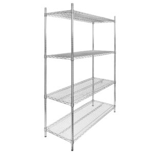 Regał chromowany mobilny do gastronomii 4-półkowy Mega-M 120x60x180 cm
