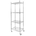 Zdjęcie produktu: Regał gastronomiczny chromowany na kółkach z 4 półkami drucianymi Mega-M 60x45x180 cm