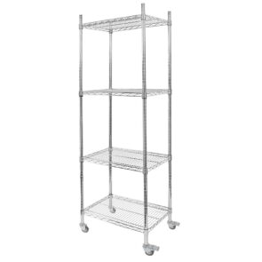 Zdjęcie produktu: Regał gastronomiczny chromowany na kółkach z 4 półkami drucianymi Mega-M 60x45x180 cm