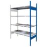 regał magazynowy półkowy, regał metalowy 4 półkowy STOW 200x130x60 cm moduł dostawny