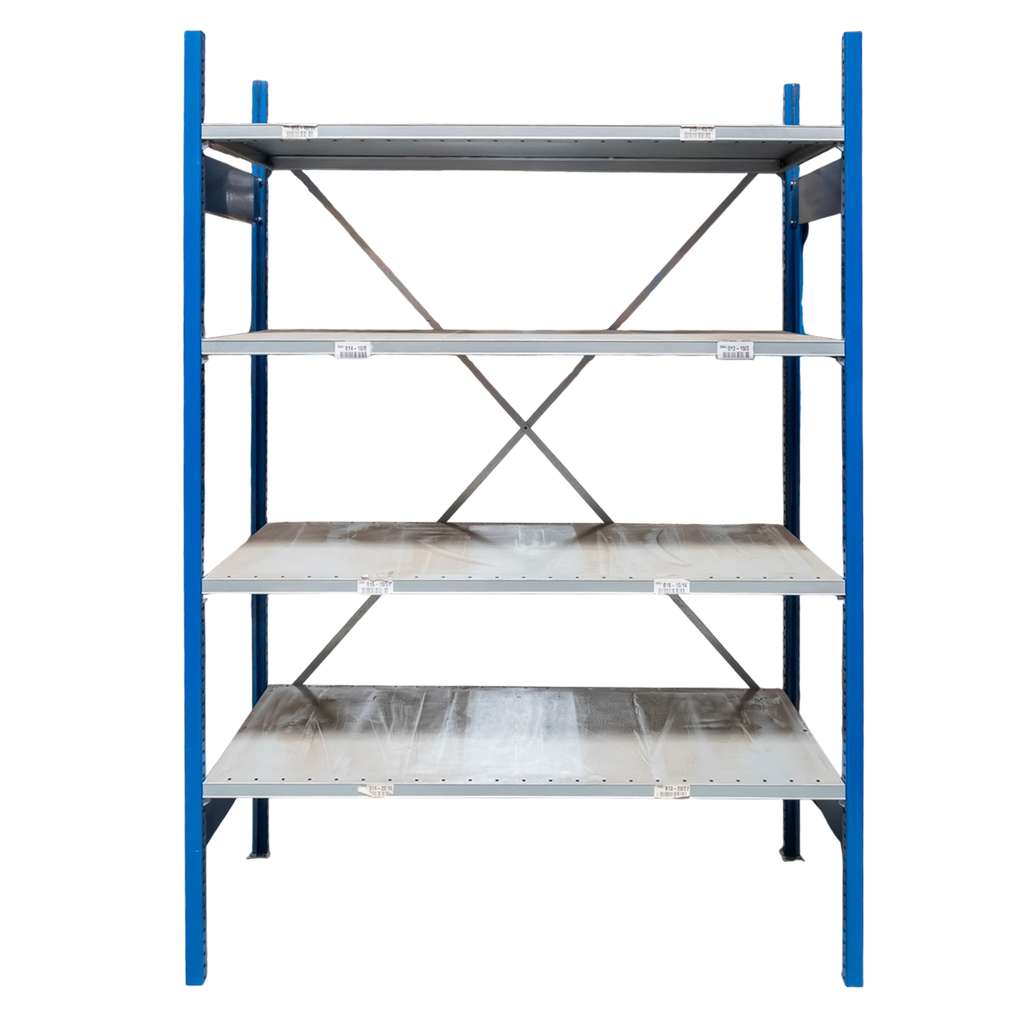 regał magazynowy półkowy, regał metalowy 4 półkowy STOW 200x133,5x60 cm