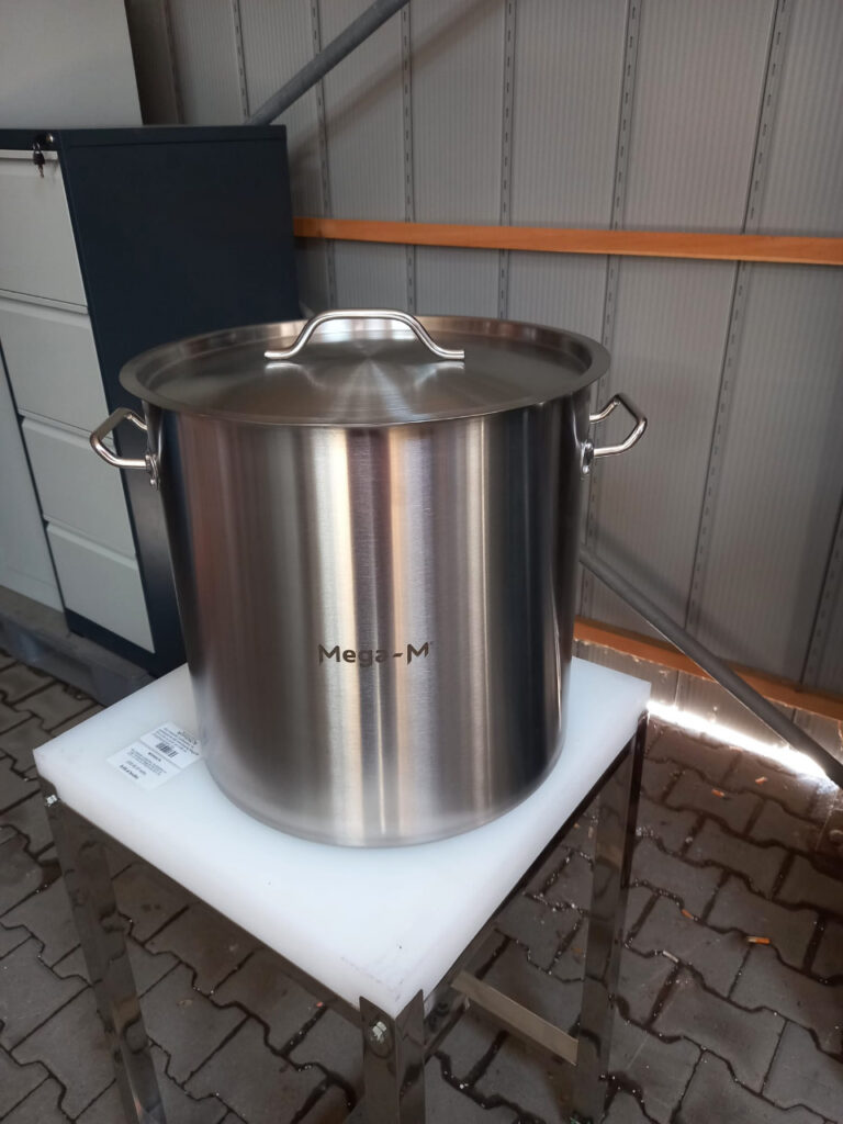 Garnek ze stali nierdzewnej wysoki z pokrywką Mega-M Standard 50L 40x40 cm POSERWISOWY