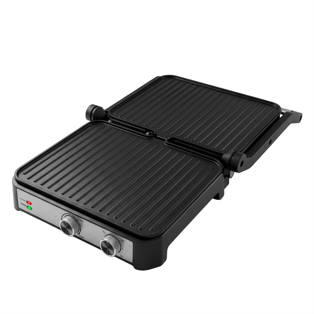 Grill elektryczny ryflowany kontaktowy BERGMANN AI001 2000W dwa pokrętła