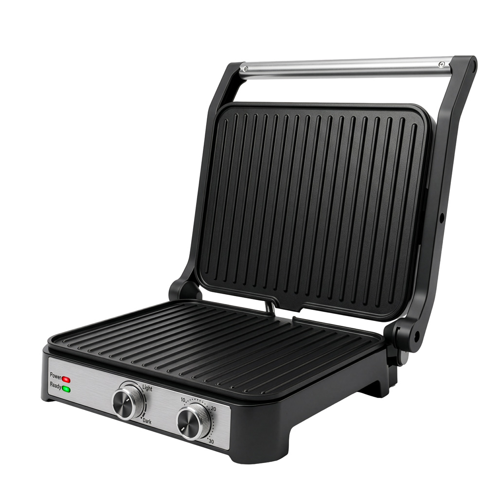 Grill elektryczny ryflowany kontaktowy BERGMANN AI001 2000W dwa pokrętła