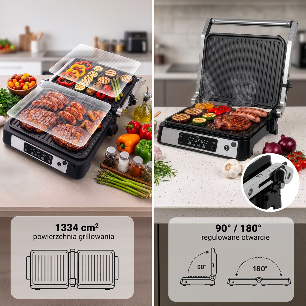 Grill elektryczny BERGMANN AI002 2000W wyświetlacz LED