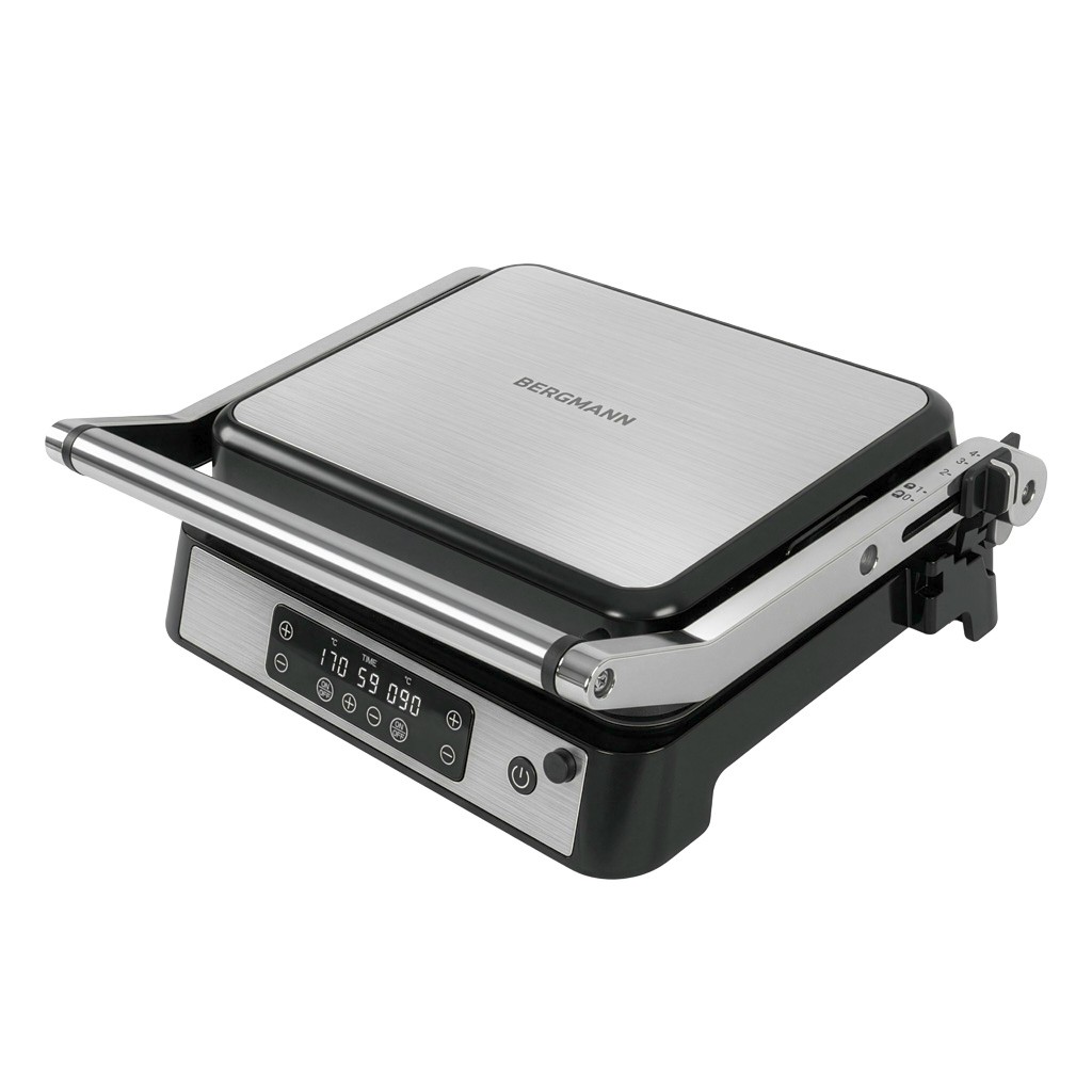 Grill elektryczny kontaktowy ryflowany BERGMANN AI002 2000W wyświetlacz LED