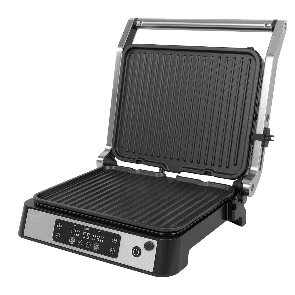 Grill elektryczny kontaktowy ryflowany BERGMANN AI002 2000W wyświetlacz LED