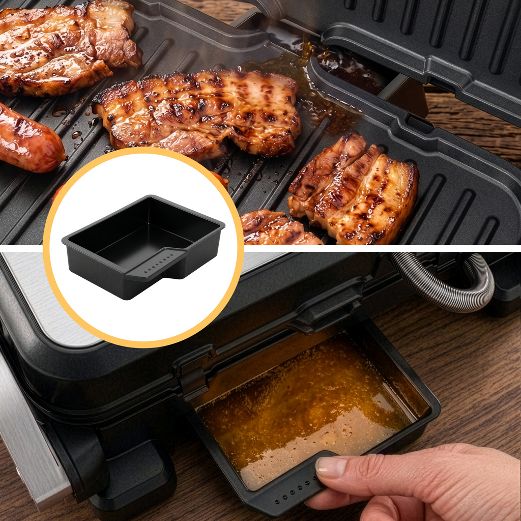 Grill elektryczny ryflowany kontaktowy do domu BERGMANN AI003 2000W wyświetlacz LED 8 programów automatycznych