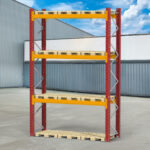Zdjęcie produktu: Regał magazynowy paletowy DEXION 0+3 H-426 cm L-277 cm moduł bazowy 900 kg nośność na parę trawersów