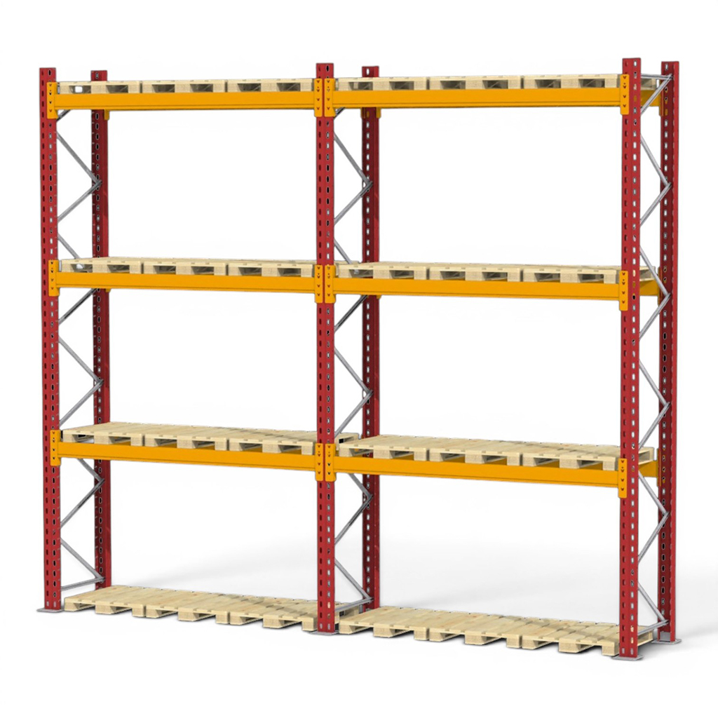 Regały paletowe magazynowe, regał magazynowy paletowy DEXION H-480 cm L-546 cm 900 kg
