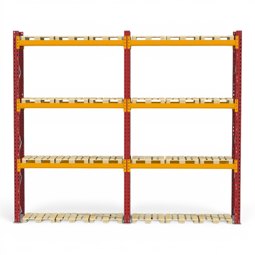 Regały paletowe magazynowe, regał magazynowy paletowy DEXION H-480 cm L-546 cm 900 kg