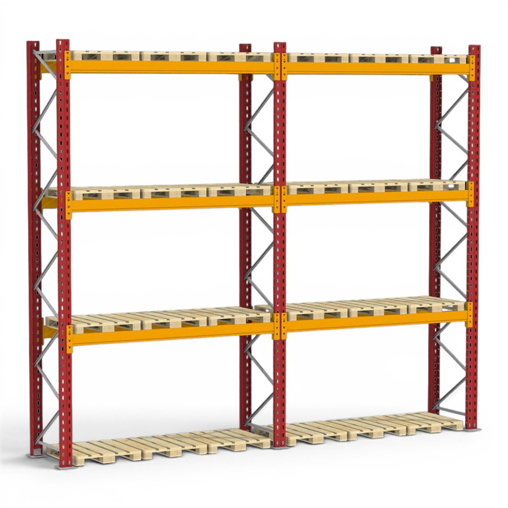 Regały paletowe magazynowe, regał magazynowy paletowy DEXION H-480 cm L-546 cm 900 kg