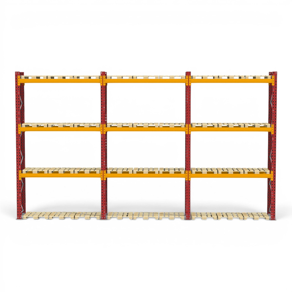 Regały paletowe magazynowe, regał magazynowy paletowy DEXION H-480 cm L-815 cm 900 kg