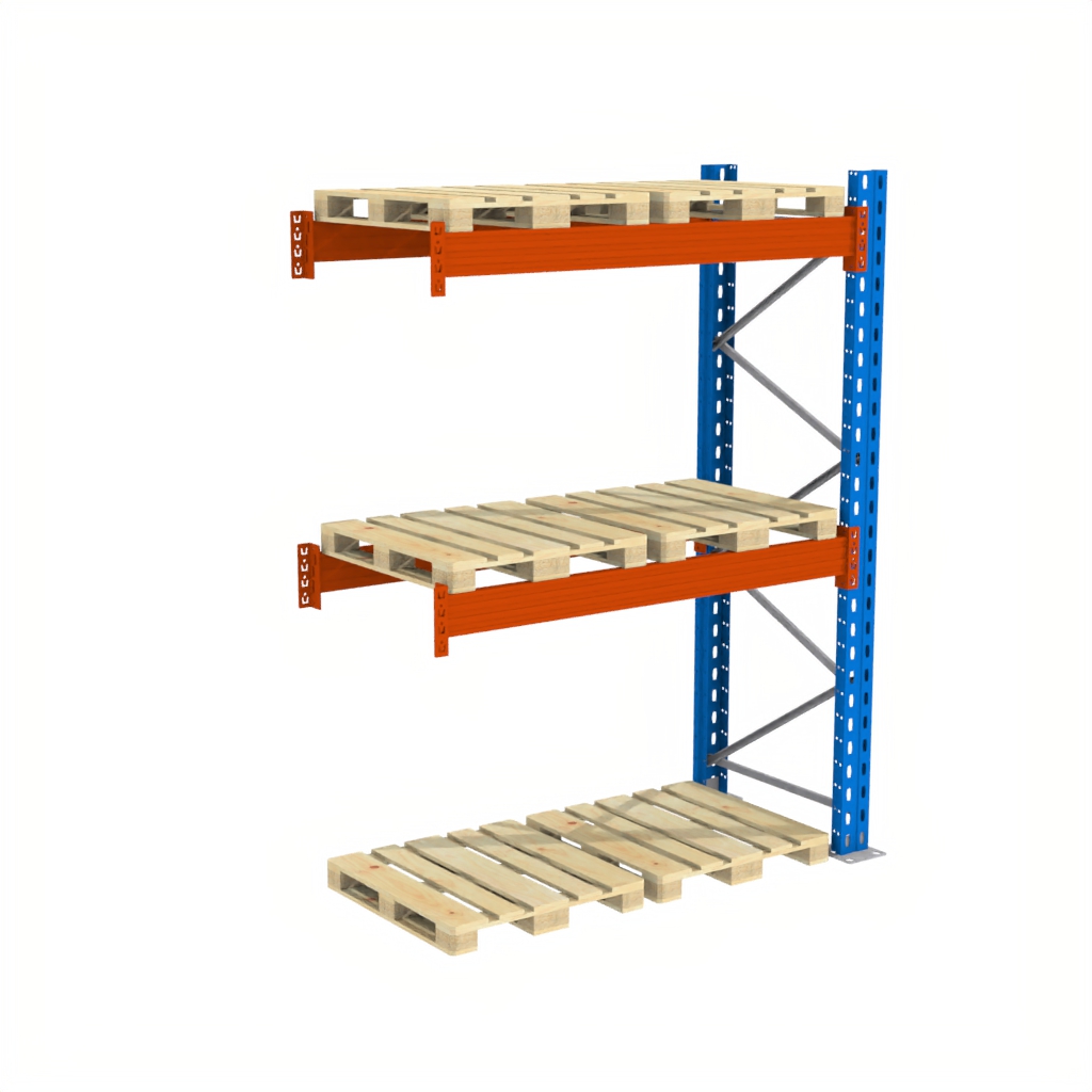 Regał magazynowy paletowy, regały paletowe magazynowe, regały wysokiego składowania Mega-M XR