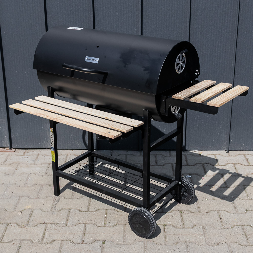 grill ogrodowy węglowy typu beczka, grill węglowy Mega-M
