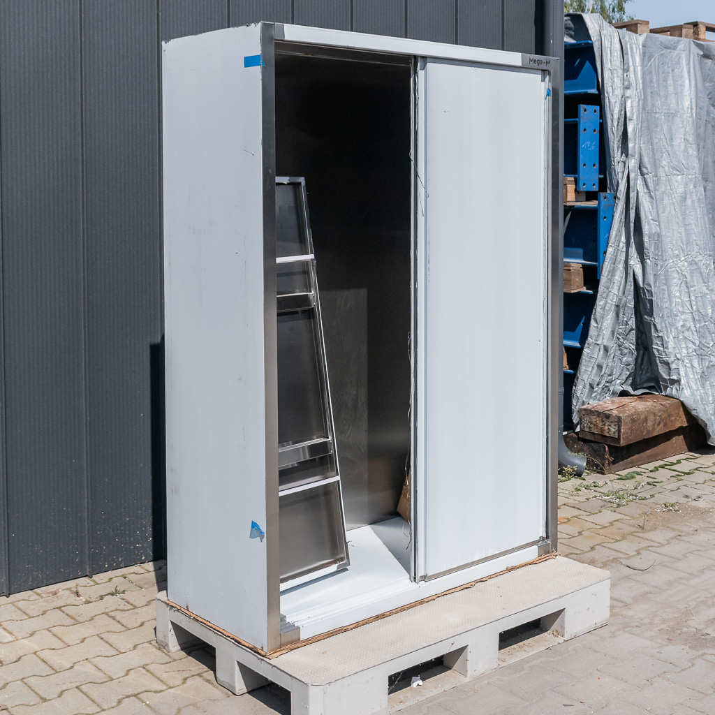 Szafa ze stali nierdzewnej gastronomiczna Mega M 2 drzwiowa 120x50x180 cm stal nierdzewna POSERWISOWA