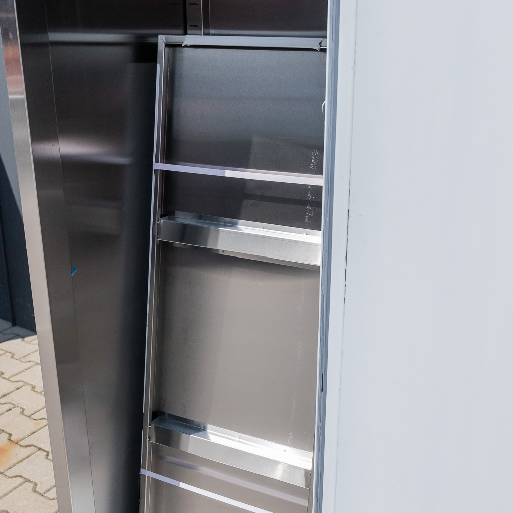 Szafa z drzwiami przesuwnymi gastronomiczna Mega M 2 drzwiowa 120x50x180 cm stal nierdzewna POSERWISOWA