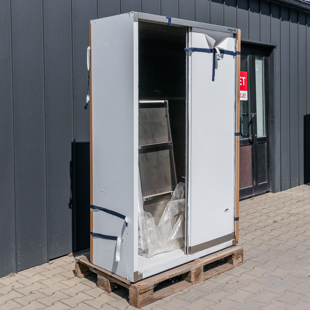 Szafa ze stali nierdzewnej gastronomiczna Mega M 2 drzwiowa 120x50x200 cm stal nierdzewna POSERWISOWA