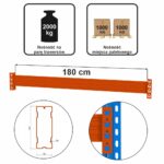 Zdjęcie produktu: Trawers Mega-M XR L-180 cm 12x5 cm nośność na parę trawersów 2000 kg pomarańczowy