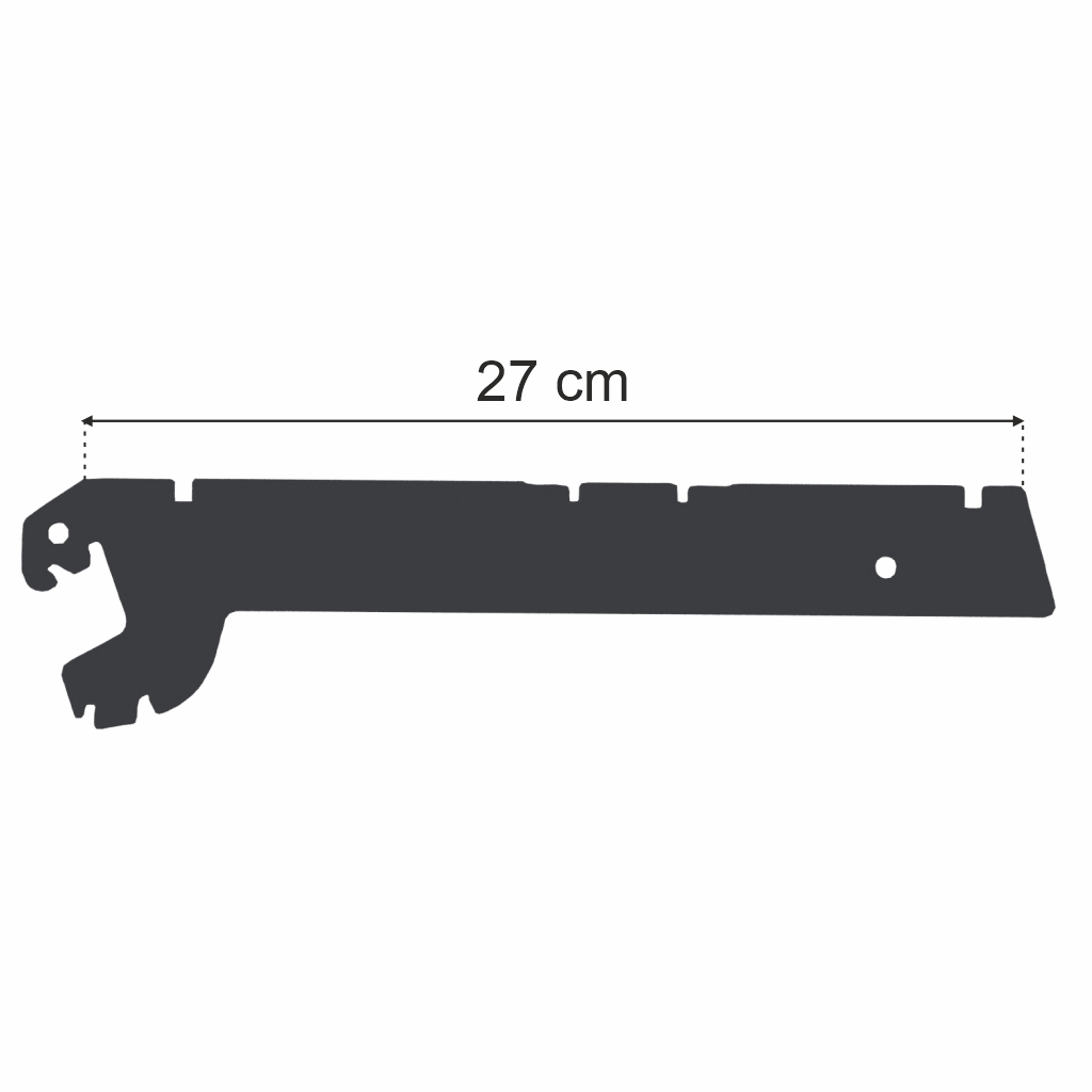 Wspornik półki do regału sklepowego Mega-M MERKURY II G-27 cm grafit