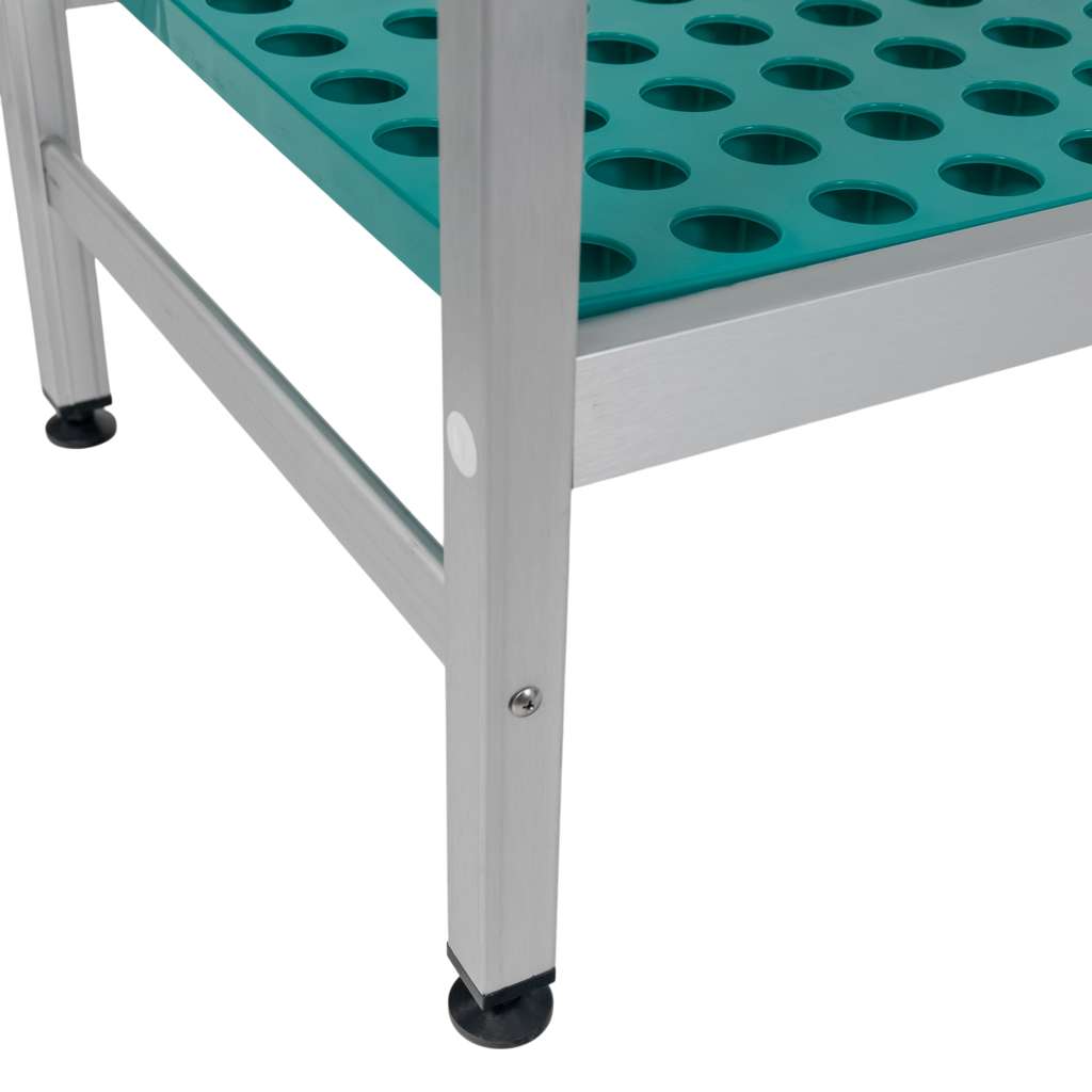 Regał aluminiowy Mega-M ALUFRI 4 półki z tworzywa sztucznego PP G-39 cm H-180 cm narożny mpp001907 i mpp001910