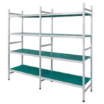 Zdjęcie produktu: Regał aluminiowy Mega-M ALUFRI 4 półki z tworzywa sztucznego PP L-191 cm G-50 cm H-180 cm zestaw