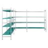 Regał aluminiowy Mega-M ALUFRI, 4 półki z tworzywa sztucznego PP, L 227x191 cm, G 39 cm, H 180 cm, narożny