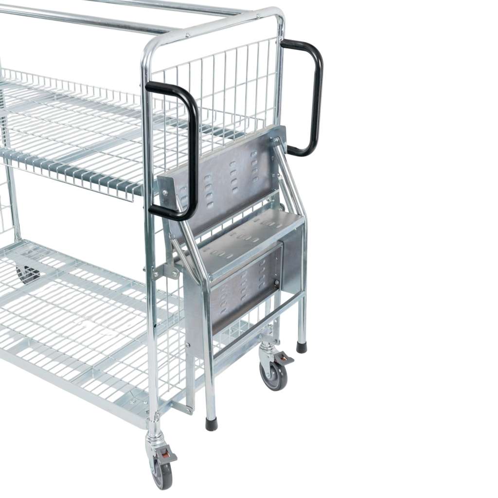 Schodki do wózków kompletacyjnych FORKBERG PICKER 3 stopnie składane ocynk
