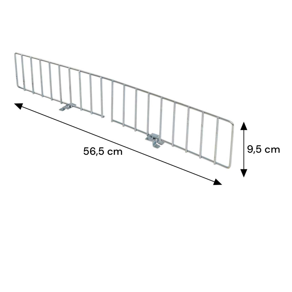 Separator do półki siatkowej wózków kompletacyjnych FORKBERG PICKER 56,5x9,5 cm ocynk wymiarowanie