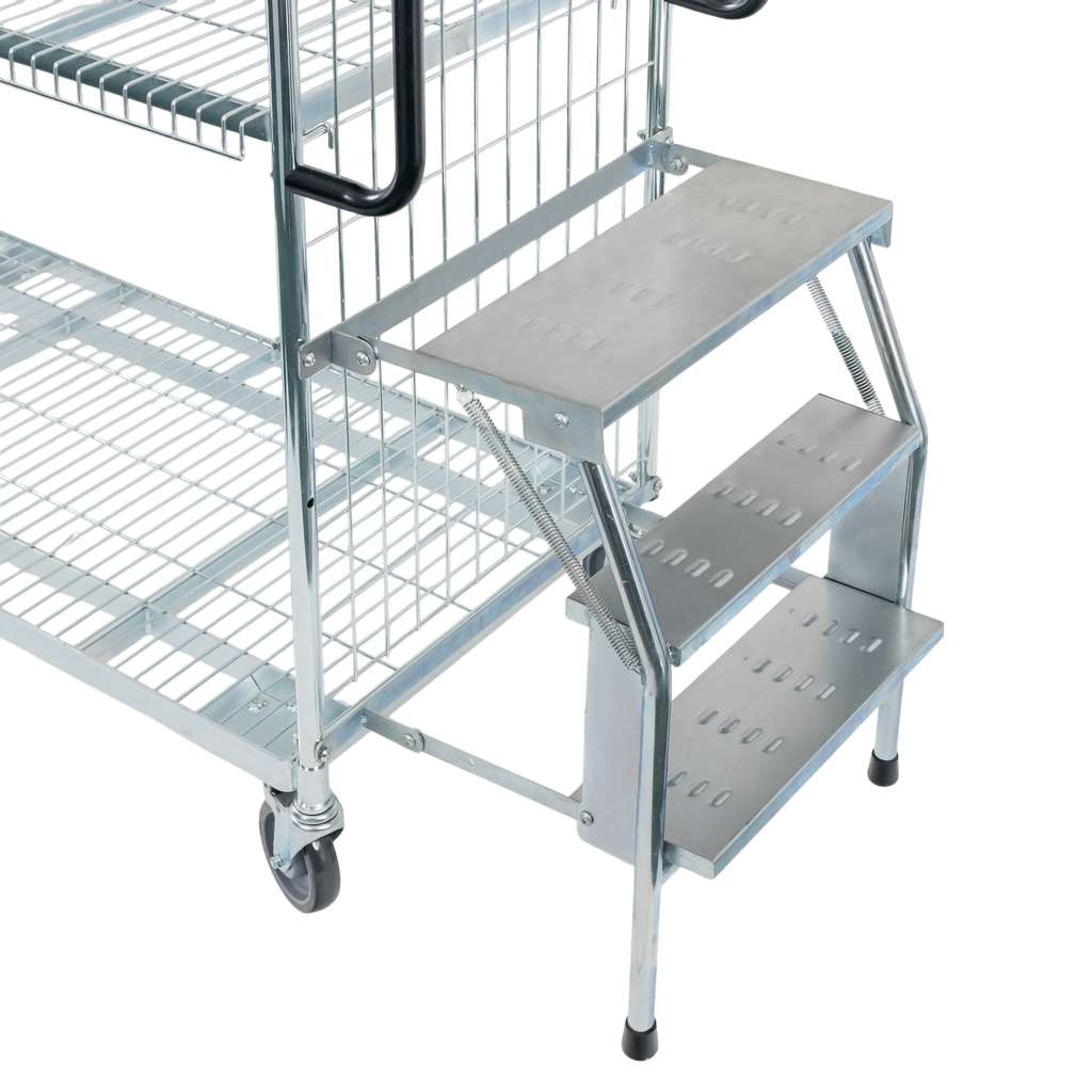 Wózek półkowy kompletacyjny FORKBERG PICKER H122 1 półka ocynk nośność 300 kg ze schodkami