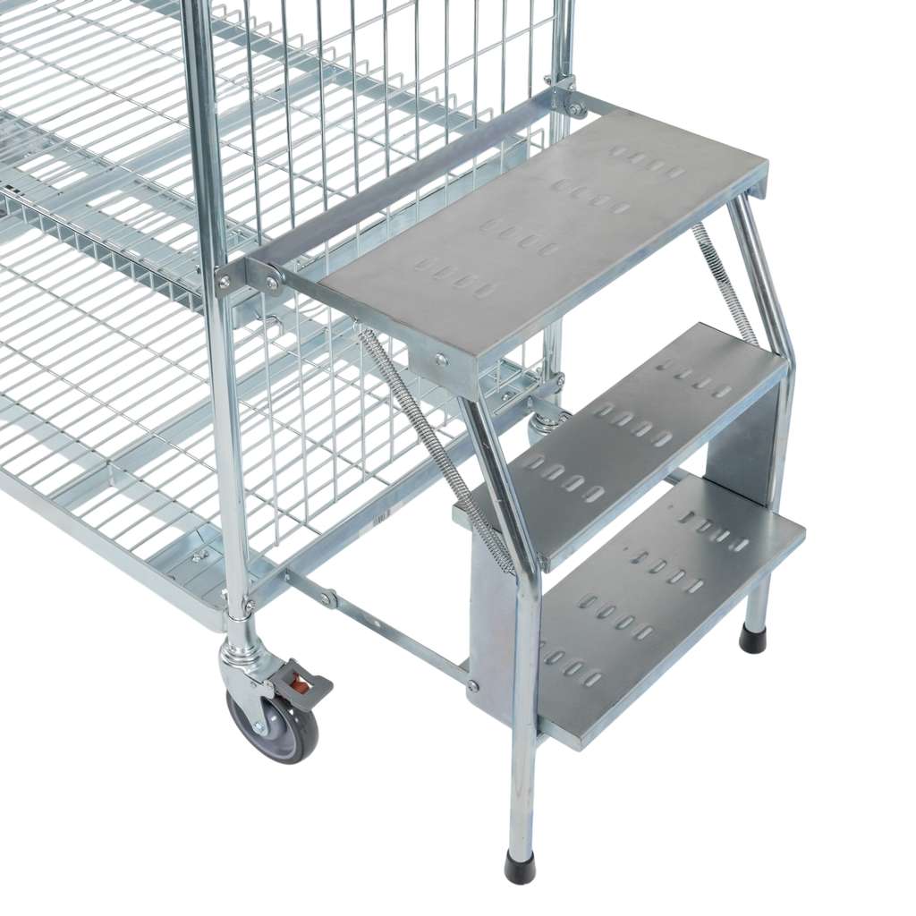 Wózek półkowy kompletacyjny FORKBERG PICKER H162 2 półki ocynk nośność 300 kg ze schodkami
