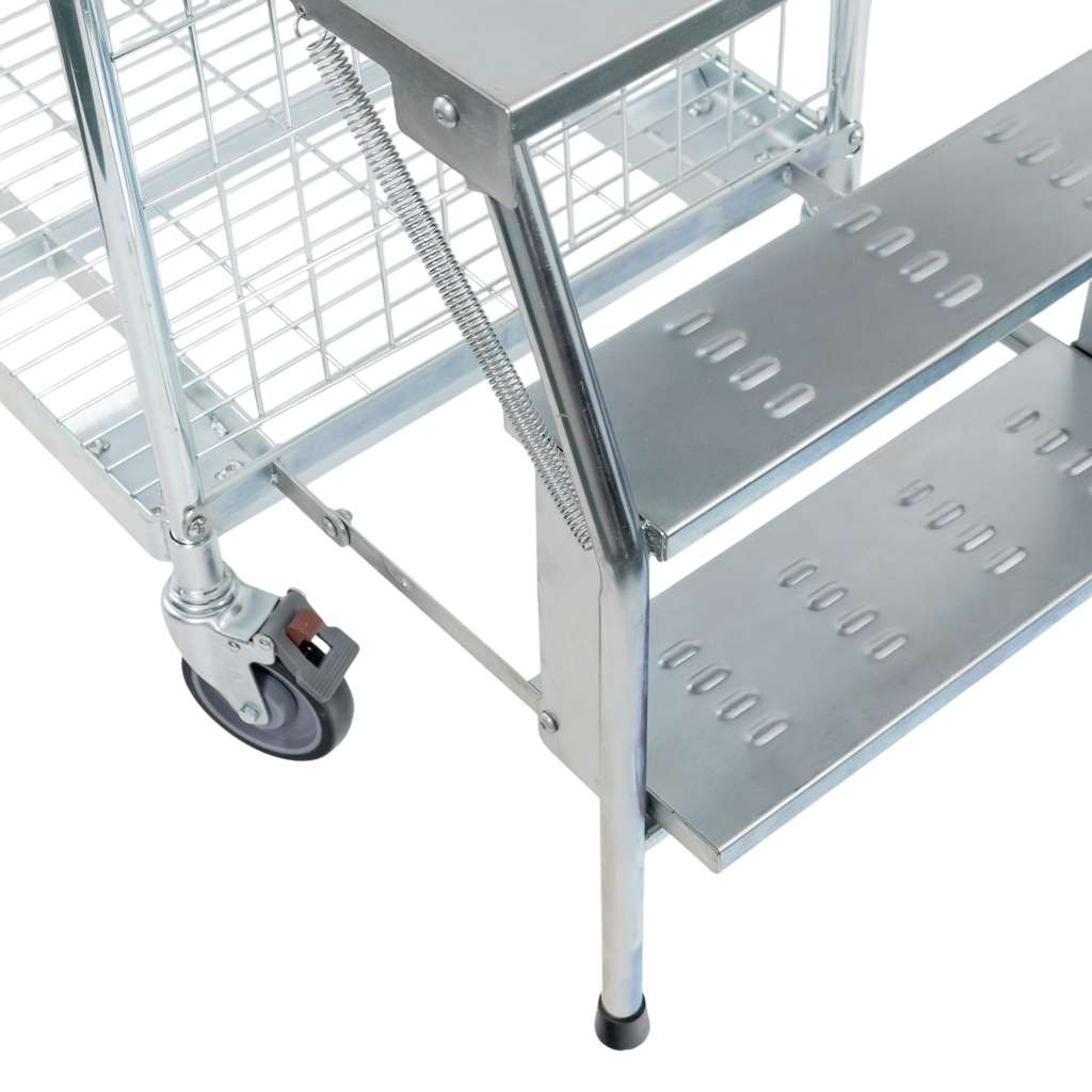 Wózek półkowy kompletacyjny FORKBERG PICKER H182 3 półki ocynk nośność 300 kg ze schodkami
