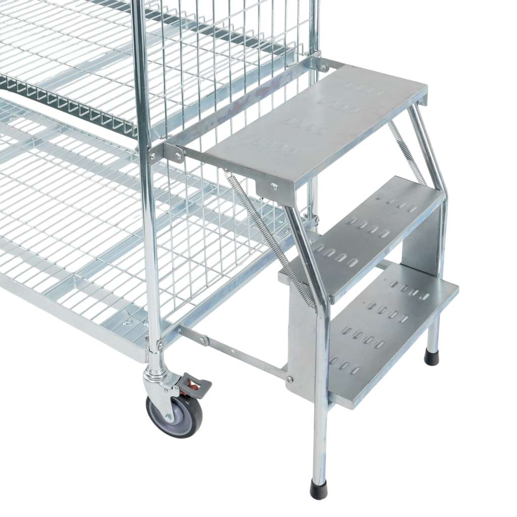 Wózek półkowy kompletacyjny FORKBERG PICKER H182 3 półki ocynk nośność 300 kg ze schodkami